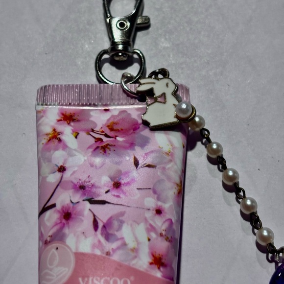 Cherry Blossom Hand & Body Cream with Keychain/ bag charm unique gift - Picture 2 of 5